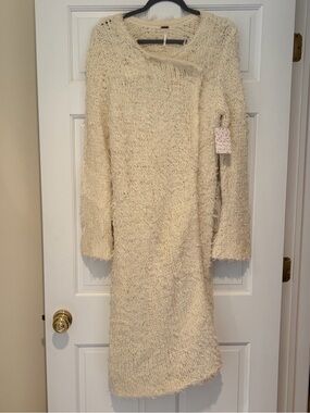 NWT Free People Cream Fuzzy Knit Cardigan